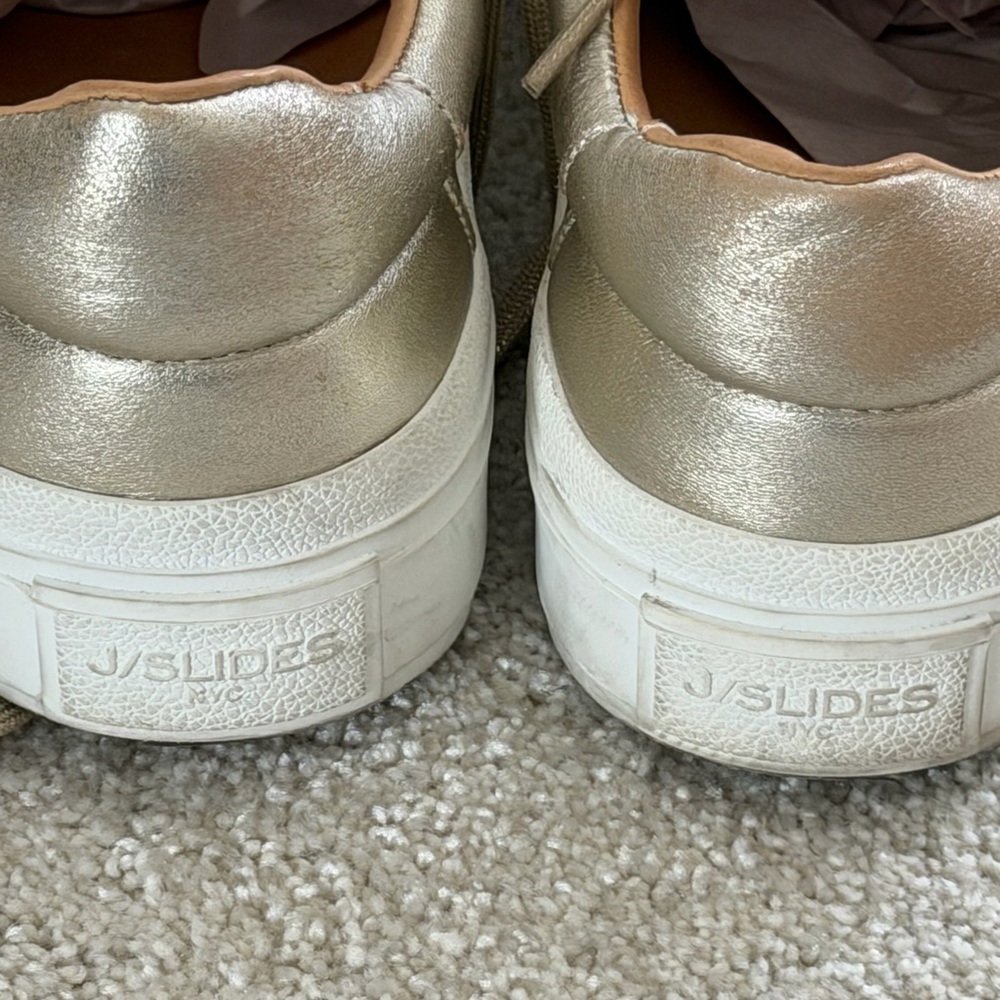 J Slides Gold Sneakers with Rhinestone Detail - Picture 4 of 4